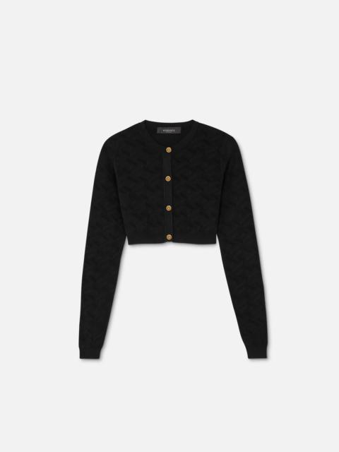 VERSACE Medusa La Greca Crop Cardigan