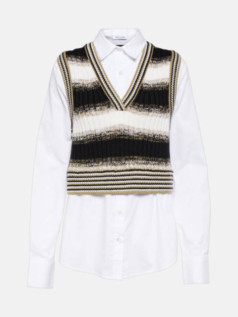 VERONICA BEARD Spear cotton-blend and wool shirt