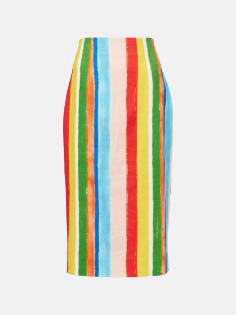 Dolce & Gabbana Striped cotton-blend pencil skirt