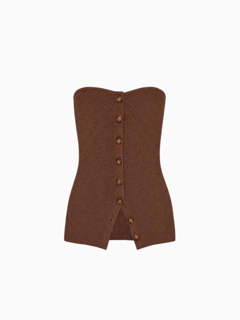 ULLA JOHNSON Yanni Strapless Knit Top