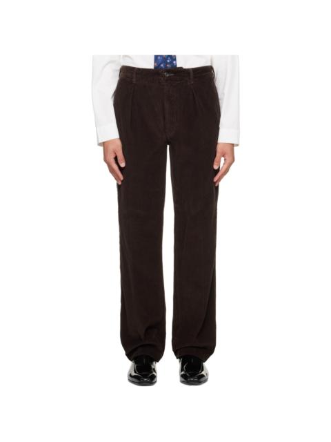 Drake's Brown Cotton Corduroy Field Games Trousers