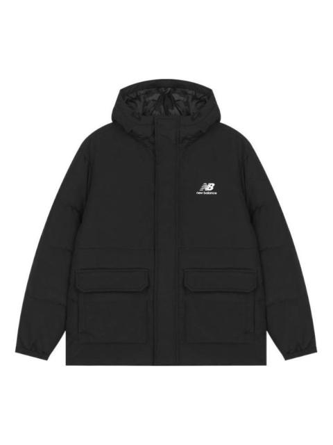 New Balance 새로운 밸런스 로고 Puffer 다운 재킷 '블랙' AMJ23340-BK