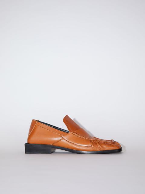 Acne Studios Square Toe Loafers - Cognac brown