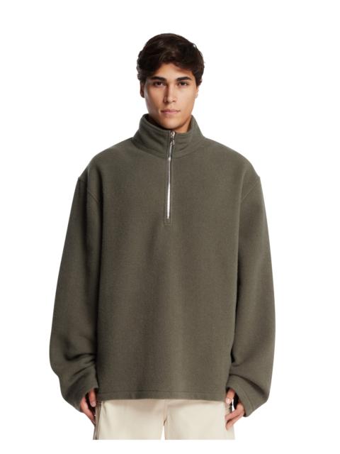 RIER Green Wool Zip Sweater