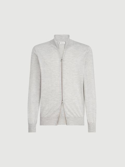 Brunello Cucinelli Cashmere and silk lightweight cardigan with zipper