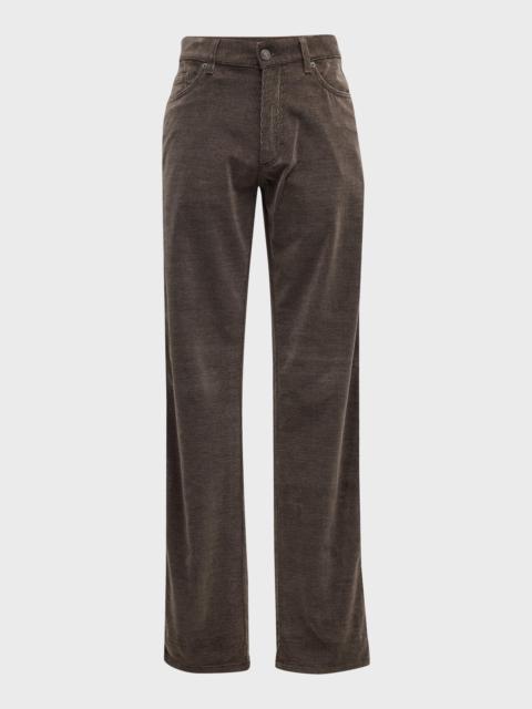 ZEGNA Men's Cashco Corduroy Slim 5-Pocket Pants