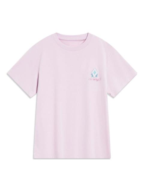 (WMNS) Li-Ning Small Graphic T-shirt 'Pink' AHST432-2