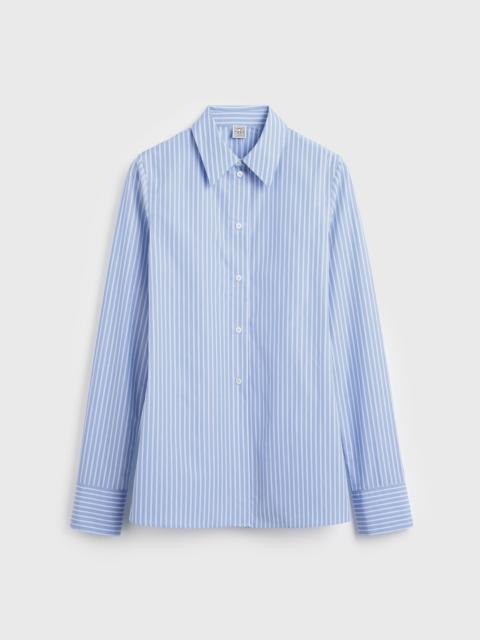 TOTEME Striped poplin shirt blue/white