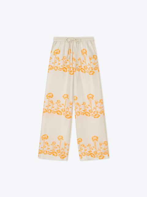JARINE - Printed twill silk pants - Blockwood floral