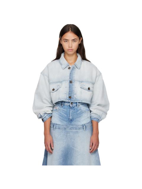 Diesel Blue Oversized Cropped Trucker Denim Jacket