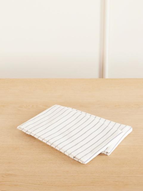 TEKLA Set of two striped organic cotton-sateen pillow cases Multi