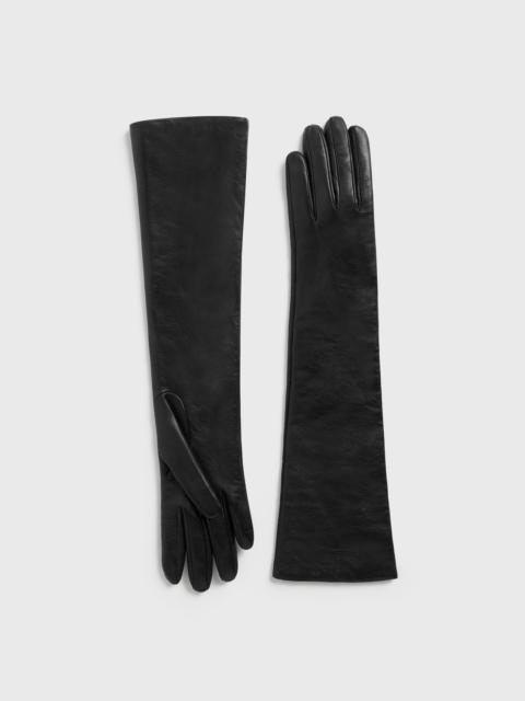 Long leather gloves black