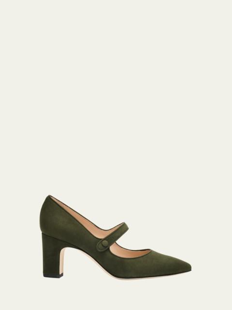 Manolo Blahnik Campariba Kid Suede Pumps