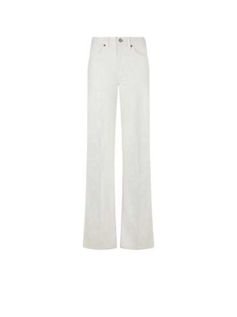 STRETCH TWILL DENIM FLARE PANTS