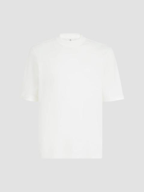 Brunello Cucinelli Men's Cotton Jersey Mock Neck T-Shirt - Off White