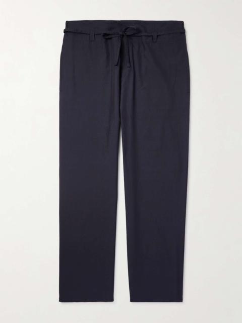KAPTAIN SUNSHINE Traveller Easy Cotton and Silk-Blend Drawstring Trousers