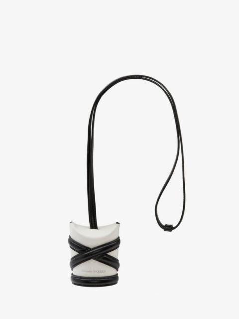 Alexander McQueen The Curve Key Holder in Ivory/black