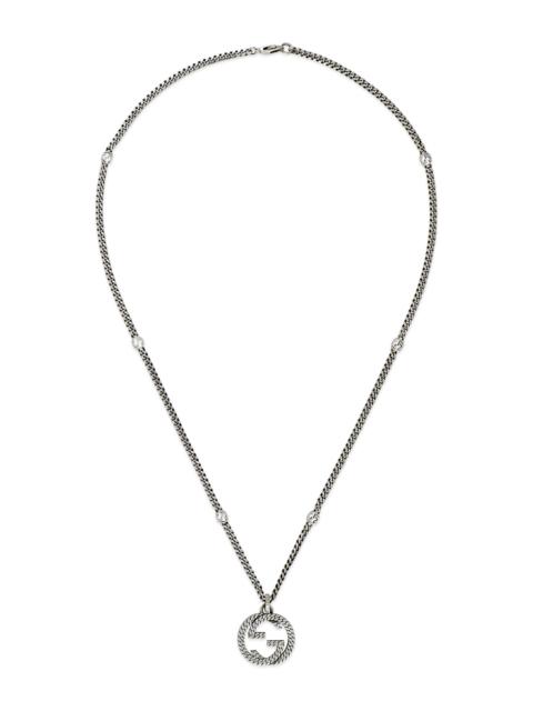 GUCCI Unisex Sterling Silver Interlocking G Necklace - Silver