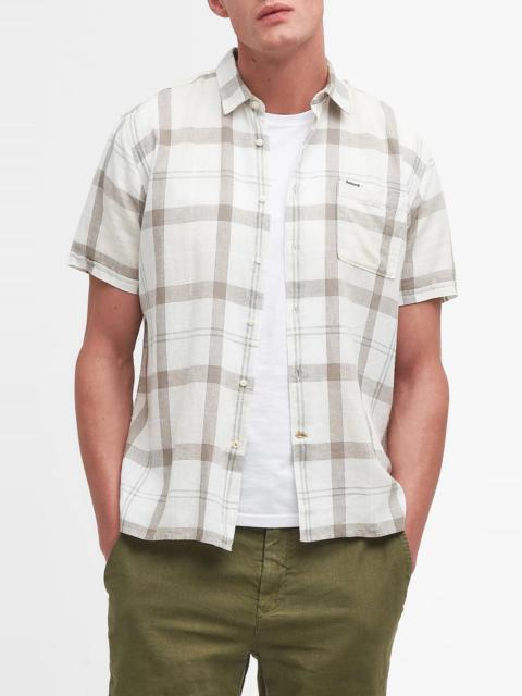 Barbour Croft Regular Fit Plaid Short Sleeve Linen Blend Button-Up Shirt