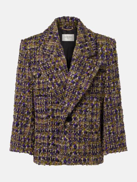 SAINT LAURENT Wool-blend tweed blazer