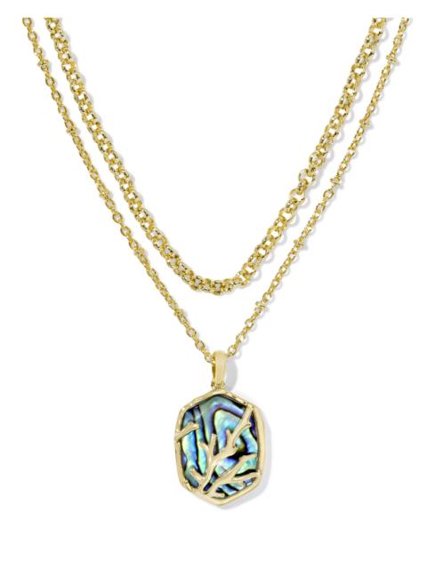 KENDRA SCOTT Daphne Gold Coral Frame Multi Strand Necklace in Abalone