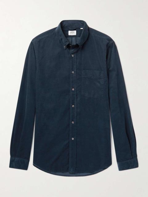 Button-Down Collar Garment-Dyed Cotton-Corduroy Shirt