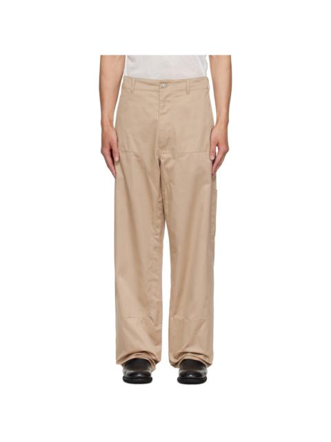 MM6 Maison Margiela Beige Cotton Trousers