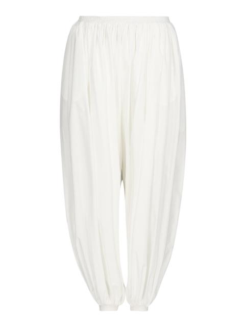 Alaïa Balloon Cotton Wide-Leg Pants white