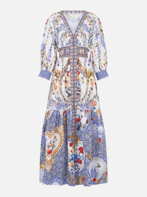 CAMILLA SHIRRED WAISTBAND LONG DRESS