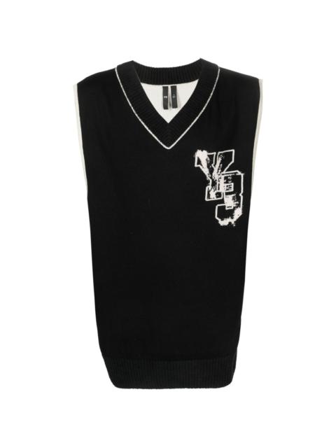 Y-3 intarsia-logo sleeveless jumper