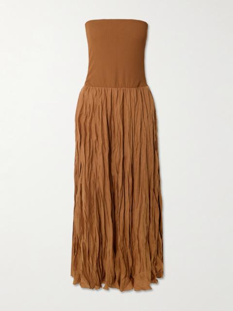 Johanna Ortiz Empowerment Movement Ribbed Knit-trimmed Linen-blend Maxi Skirt
