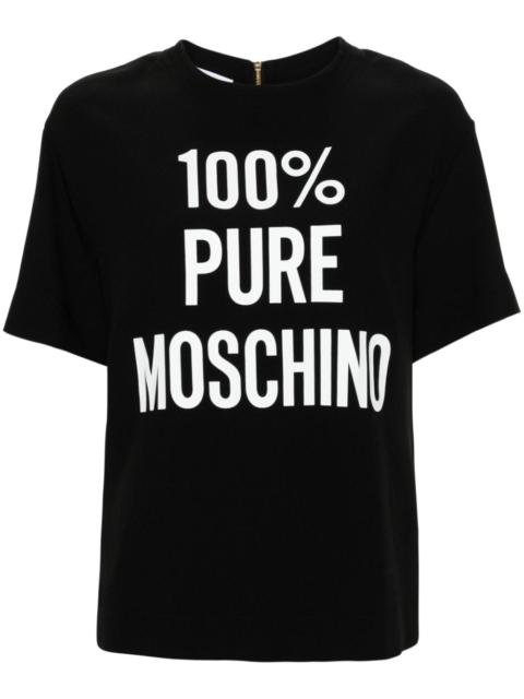 Moschino slogan-print crepe T-shirt