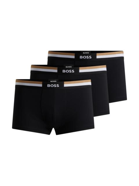 BOSS THREE-PACK OF TRUNKS WITH SIGNATURE WAISTBANDS