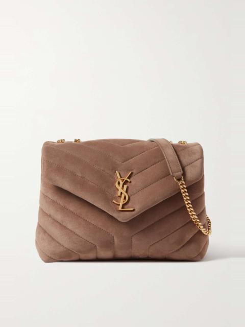 Loulou small quilted suede shoulder bag