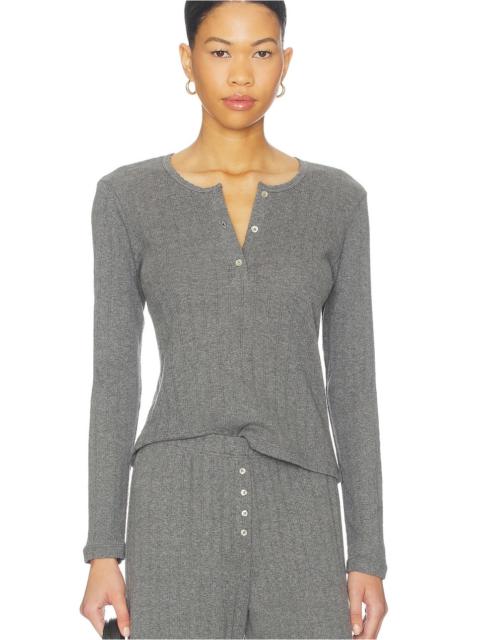 LESET Pointelle Long Sleeve Henley