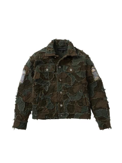 WHO DECIDES WAR FIELD CAMO TRUCKER JACKET
