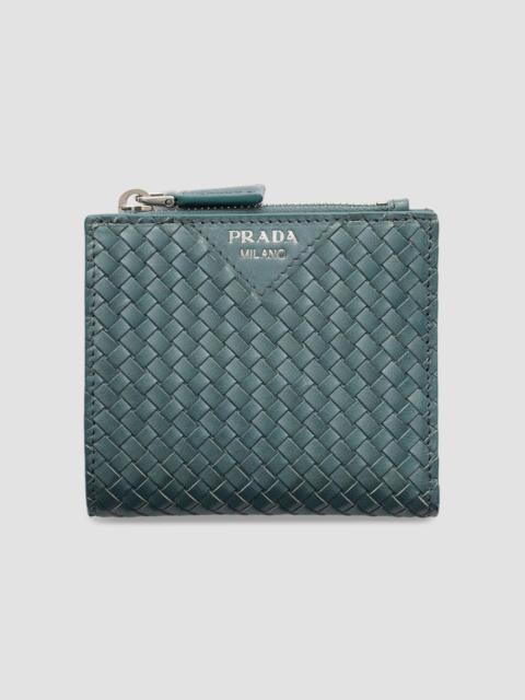 Prada Men's Small Leather Wallet - Light Blue