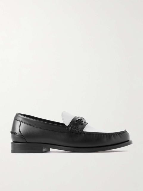 Horsebit-Embellished Two-Tone Leather Loafers