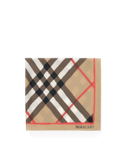 Burberry watercolour Check silk scarf