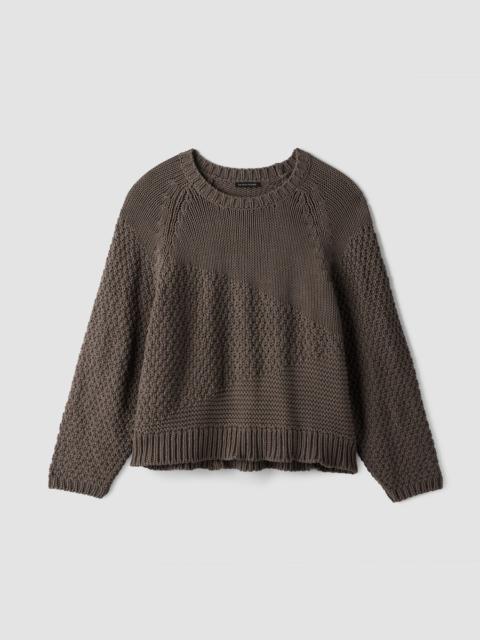 EILEEN FISHER Peruvian Organic Cotton Cord Crew Neck Top