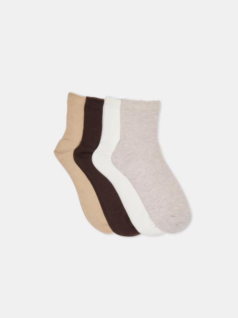 dolce vita 4 PACK RIBBED ANKLET SOCKS OATMEAL MULTI