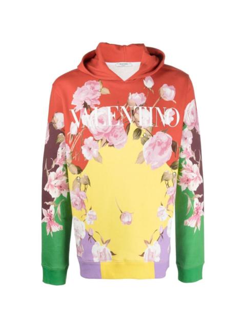 rose-print hoodie