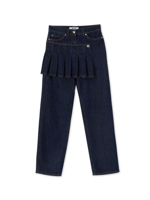 MSGM Jeans with "Blue Denim with Tobacco Stitches"workmanship