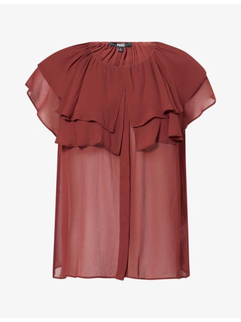 PAIGE Lucia Ruffled Sheer Blouse