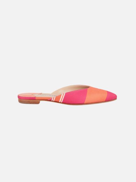 EMILIA WICKSTEAD Wickba Shoe in Hot Pink & Orange Taffeta Faille