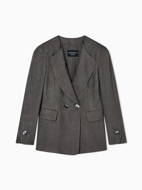 ICON DOUBLE-BREASTED JACKET IN ARMURE JACQUARD