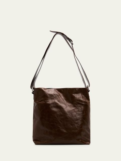 Dries Van Noten Men's Leather Messenger Bag