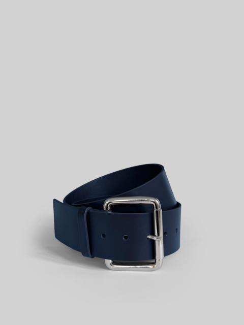 The Frankie Shop Marty Leather Belt - Navy