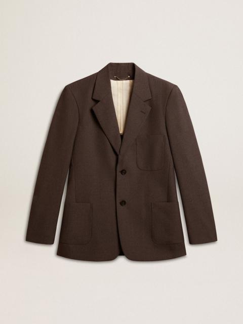Men's tailored jacket in anthracite gray virgin wool