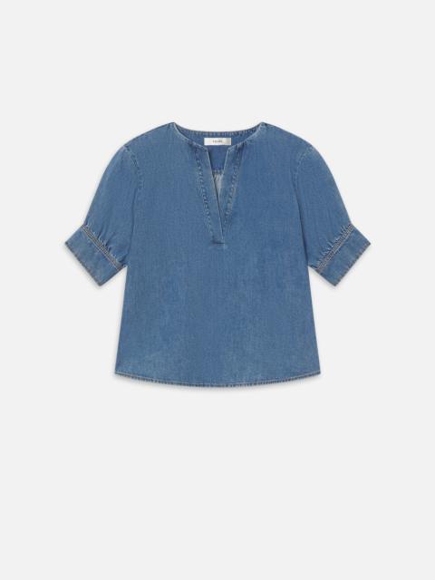 FRAME The Denim V-neck Popover Top